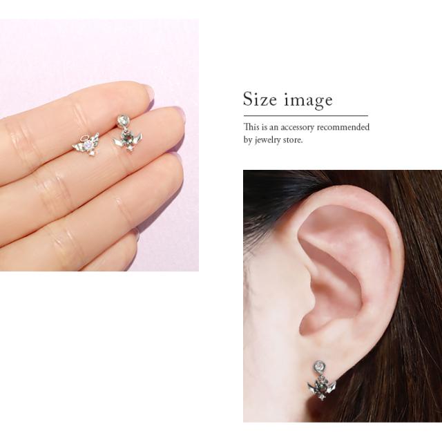 軟骨 ピアス 天使 16G ボディピアス 片耳用 悪魔 エンジェル デビル