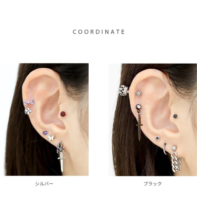 チャーム ボディピアス 16G 14G 18G 片耳用 ピアスパーツ 和風 日本刀