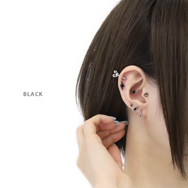 キャッチ ボディピアス 18G 16G 14G 12G イナズマ 雷 かみなり ロック