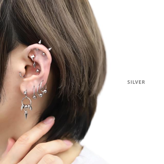 キャッチ ボディピアス 18G 16G 14G 12G イナズマ 雷 かみなり ロック