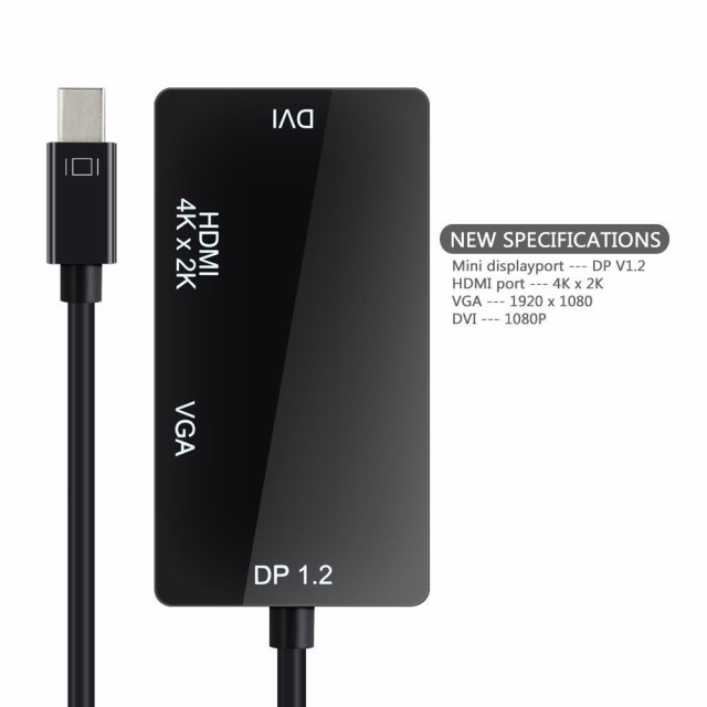 送料無料 Mini Displayport オス To Hdmi Dvi Vga メス 4k対応 変換アダプタ 金メッキコネクタ搭載 Apple Macbook Macbook Pro Imacの通販はau Pay マーケット Pcastore