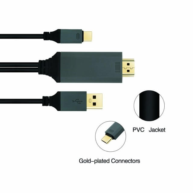 送料無料 Usb Type C To Hdmiケーブル 2m 変換アダプタ 3d 4k Hd1080p Usb3 1対応sony 16 Macbook Pro 15 Macbook など対応の通販はau Pay マーケット Pcastore