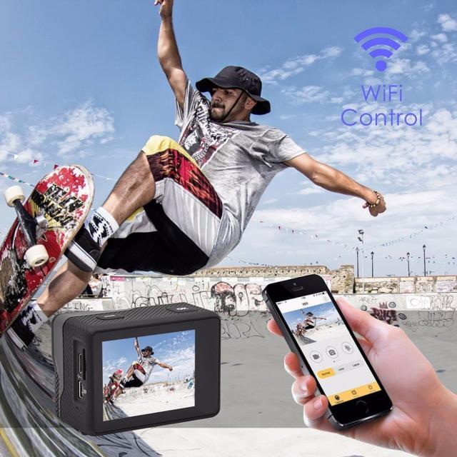 【送料無料】4K Wi-Fi アクションカム スポーツ カメラ 高感度 ツインディスプレイ 30メートル防水ハウジング 170度ワイド広角レンズ_6