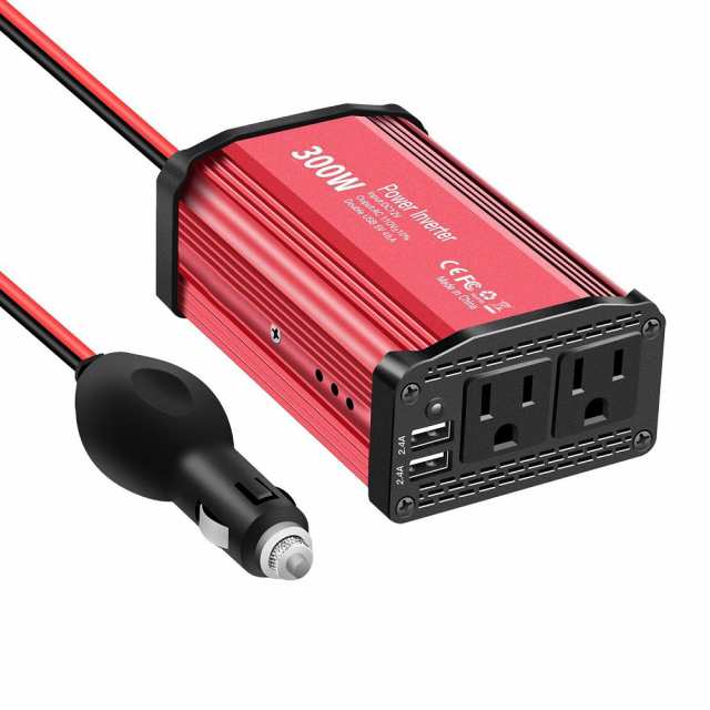 300w カーインバーター Acコンセント 2口 Dc12vをac110vに変換 Acインバーター シガーソケット 2usb 5v 4 8a出力ポート 12v車対応の通販はau Pay マーケット Pcatec