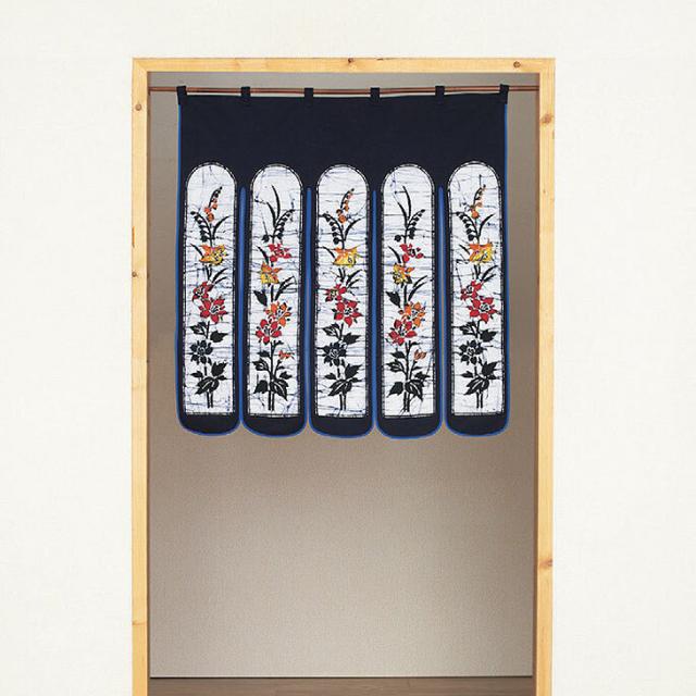 のれん ろうけつ染め 90cm丈 日本製 洗える 綿100% 手染め 和風 間仕切り おしゃれ 和モダン カーテン 暖簾 目隠しの通販は