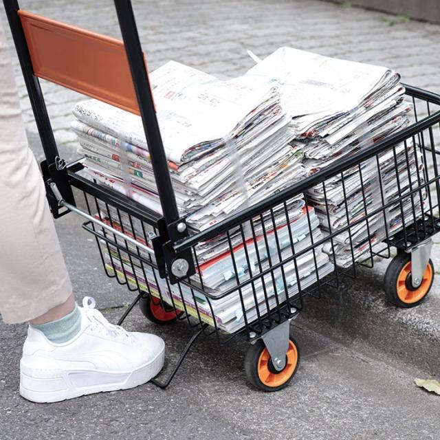 台車 折りたたみ キャリー カート カゴ台車 ハンドトラック 軽量 深型バスケット台車 荷物 手押し台車 運搬 ワゴン 専用カバー付き 送料無料_3