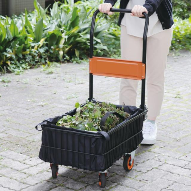 台車 折りたたみ キャリー カート カゴ台車 ハンドトラック 軽量 深型バスケット台車 荷物 手押し台車 運搬 ワゴン 専用カバー付き 送料無料_4