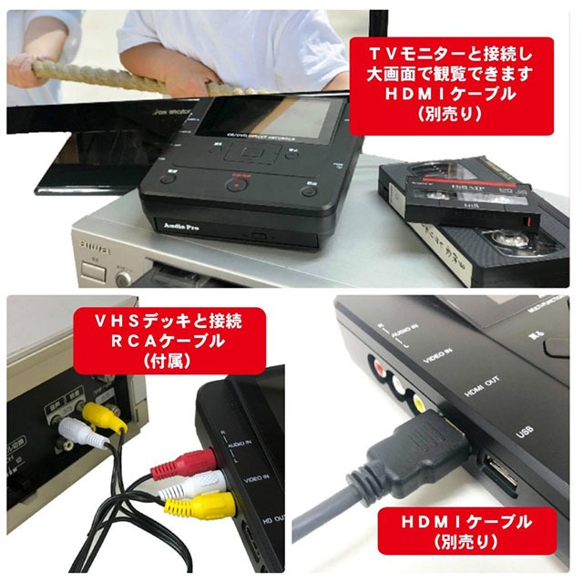 パソコン要らず かんたん録右エ門 ダビング機 デジタル保存 VHS 8mm