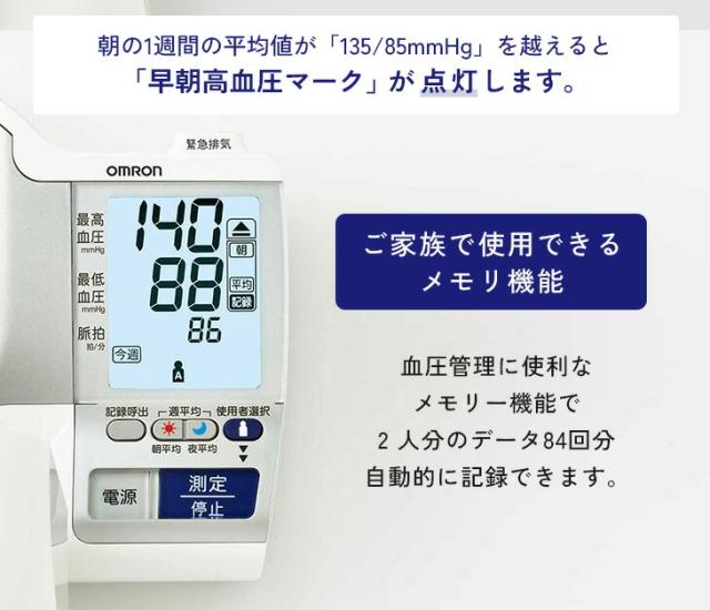 オムロン 血圧計 上腕式 デジタル 自動血圧計 腕置き 腕を入れるだけ スポットアーム 可動式腕帯 全自動巻き付け メモリー機能 HCR-1602 送料無料