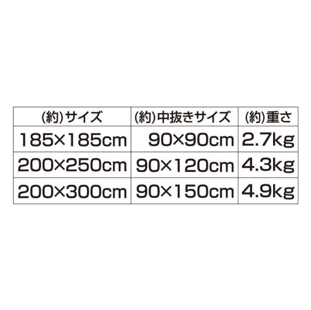 掘りごたつ カーペット ラグ 200×250cm 洗える カービンク加工 堀こたつ用カーペット ウレタン入り 裏面不織布貼り 送料無料_7