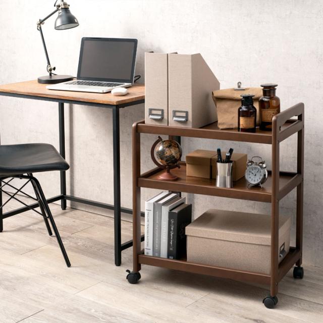 天然木キッチンワゴン VW-7977 キッチンワゴンキャスター付き キッチン