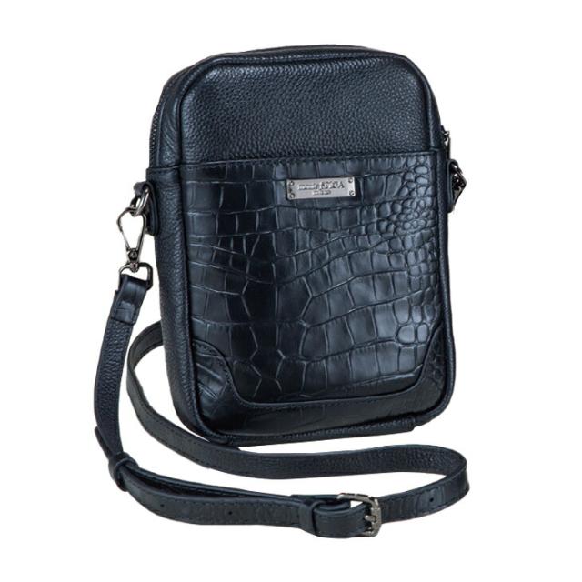 クロコ型押しショルダーバッグ 小 送料無料