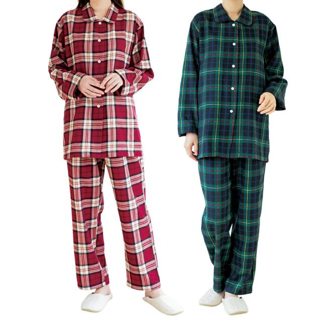 綿混起毛婦人パジャマ2色組