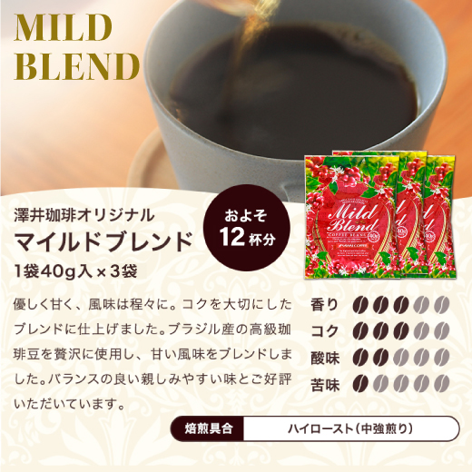 澤井珈琲】送料無料 1000円ポッキリ 薫る挽き立て40gパック（粉のみ