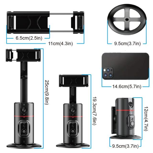 スマホスタンド 自動追跡 GH-STTB-BK/6283 グリーンハウスｘ１台 AIカメラ リモコン付 顔認識 三脚 コードレス アプリ不要 動画 ライブ配信 youtube tiktok