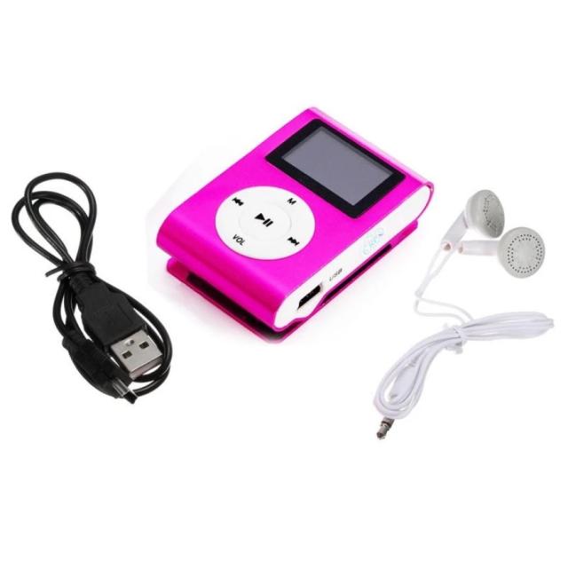 MP3プレーヤー アルミ LCDスクリーン付き クリップ microSD式 MP3