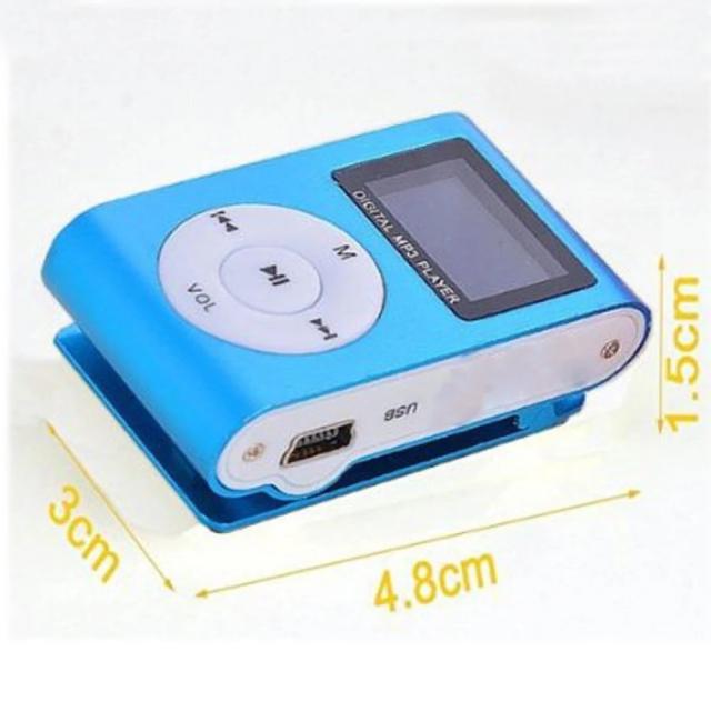 MP3プレーヤー アルミ LCDスクリーン付き クリップ microSD式 MP3