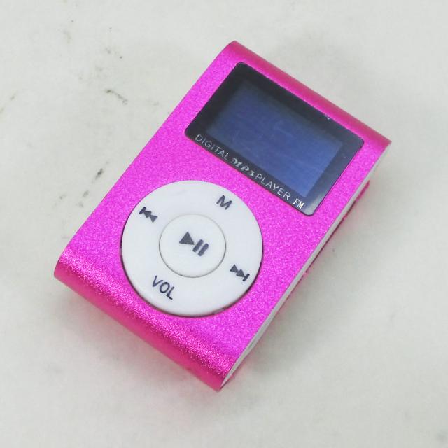 MP3プレーヤー アルミ LCDスクリーン付き クリップ microSD式 MP3