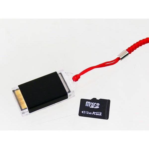カードリーダー マイクロSDカードリーダー ピンク(スライド キーホルダータイプ) CR