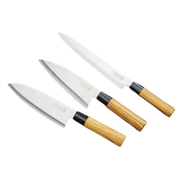 送料無料 中村孝明  本格 和包丁 3本セット NKL-05/0844ｘ３個セット/卸 ステンレス刃物鋼 両刃の通販は