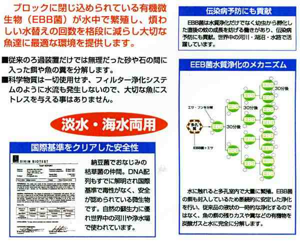 バイオミニブロック（バイオ・ミニ・ブロック）水槽の水質浄化にｘ４個セット/卸