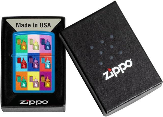 ジッポー オイルライター アメリカ加工 USA スカイブルーマット ポップアートジッポデザイン 48722ｘ１本＆ギフトボックスセット（オイル＋フリント+BOX）_3