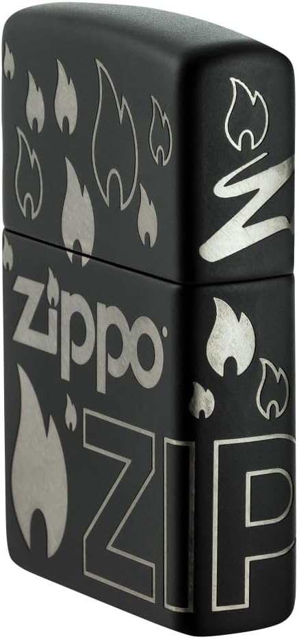 ZIPPO ジッポー オイルライター アメリカ加工 USA 4面レーザー彫刻 ブラックマットジッポデザイン 48908ｘ１本/送料無料メール便 ポイント消化