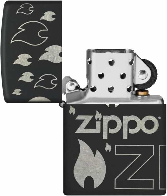 ZIPPO ジッポー オイルライター アメリカ加工 USA 4面レーザー彫刻 ブラックマットジッポデザイン 48908ｘ１本/送料無料