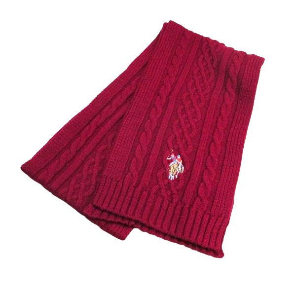 マフラー アクリル100％ 180x20cm uspa2014-447166 レッド U.S. POLO ASSN.（ユーエス ポロ アッスン）メンズ レディース　ワンポイント刺繍