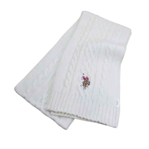 送料無料メール便 マフラー アクリル100％ 180x20cm uspa2014-447464 ホワイト U.S. POLO ASSN.（ユーエス ポロ アッスン）箱無し の通販は 5,220円