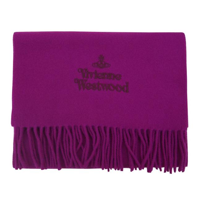 送料無料 マフラー ヴィヴィアンウエストウッド 約30×180ｃｍ 24-81030007-W00Q7-G410/FUCHSIA/9494