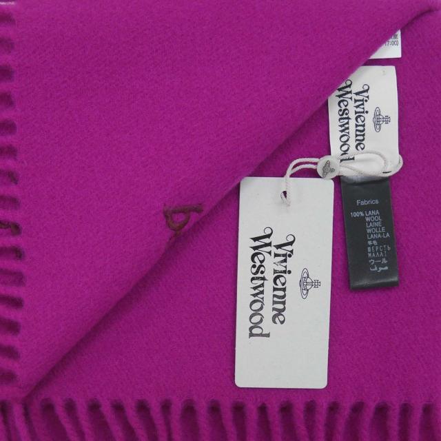 送料無料 マフラー ヴィヴィアンウエストウッド 約30×180ｃｍ 24-81030007-W00Q7-G410/FUCHSIA/9494