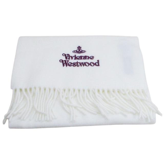 送料無料メール便 マフラー ヴィヴィアンウエストウッド 30x180cm 25-81030007-W00Q7-AAB A401 ホワイト/9441 男女兼用 ウール100% イタリア ロゴ刺繍入
