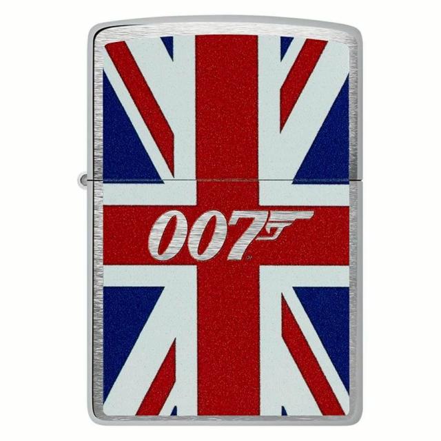 送料無料 ジッポー オイルライター USA Zippo 007 James Bond Union Jack Design 46801&amp;ギフトボックスセット（オイル＋フリント+BOX）