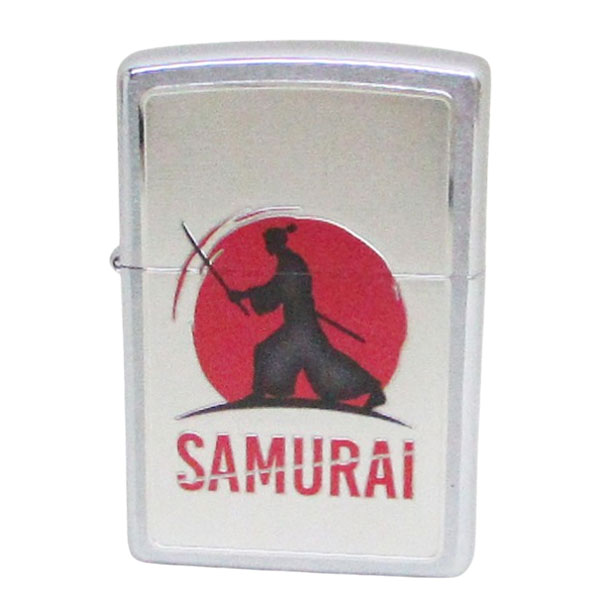 ジッポー オイルライター USA Zippo 和柄シリーズ 侍 SAMURAI WS-KB＆ギフトボックスセット（オイル＋フリント+BOX）