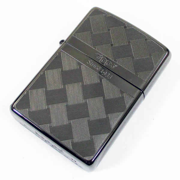 ジッポー  オイルライター 紬 ブラック 2BK-MESH 両面加工モデル&amp;ギフトボックスセット（オイル＋フリント+BOX）