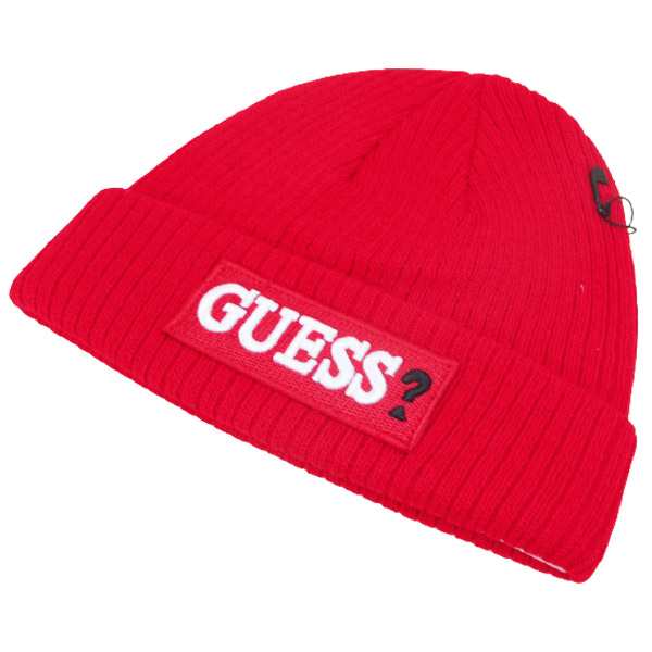 ニット帽 GUESS（ゲス）ワッチキャップ ニットキャップ レッド