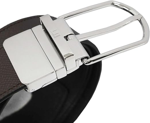 送料無料 ダンヒル ピン式 リバーシブル ベルト 艶無型押ブラウン×艶無型