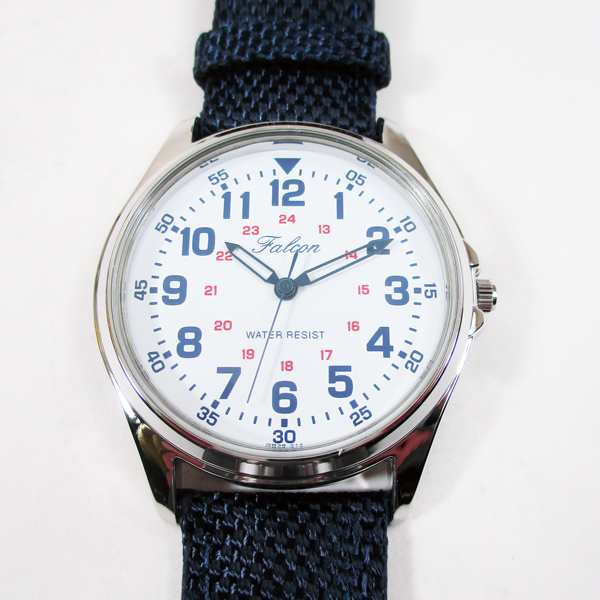 CITIZEN 送料無料メール便 シチズン ファルコン 腕時計 日本製ムーブメント ナイロン/革ベルト ネイビー/紺 QB38-315/2105 メンズ 紳士