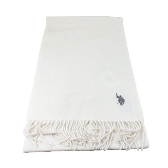 送料無料 マフラー ウール100％ 220x30cm uspa2009-143637 オフオワイト U.S. POLO ASSN.（ユーエス ポロ アッスン）メンズ レディース　ワンポイント刺繍 の通販は 5,720円