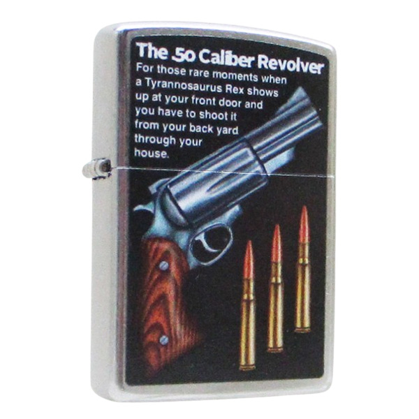 送料無料 ジッポー オイルライター アメリカ加工 The 50 caliber Revolver Z207-119759&amp;ギフトボックスセット（オイル＋フリント+BOX）