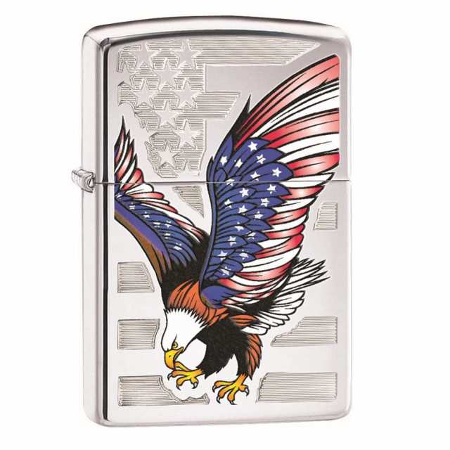 送料無料 ジッポー オイルライター USAデザイン Eagle Flag アメリカン