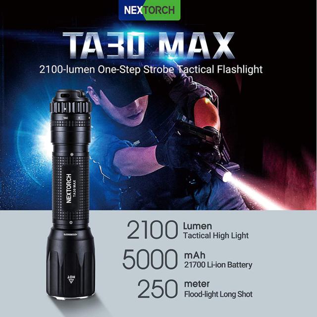 懐中電灯 フラッシュライト TA30MAX FLASH LIGHT USBケーブル充電 NEXTORCH ネクストーチ 2100ルーメン 代金引換便不可