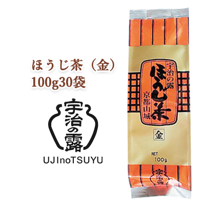 [取寄] 宇治の露製茶 ほうじ茶（金） 100g ×30袋(1ケース) 送料無料 78041の通販は