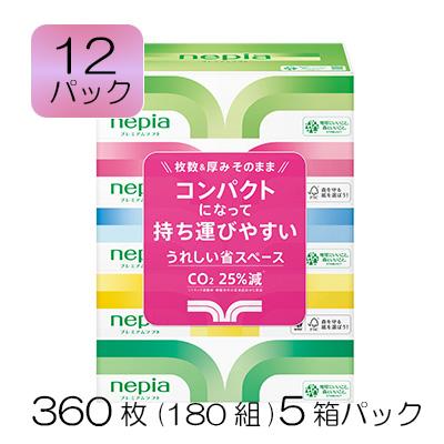 【 最安値に挑戦 】ネピア プレミアムソフト ティッシュペーパー 180組(360枚) 5箱×12パック 送料無料 00191の通販は 5,225円