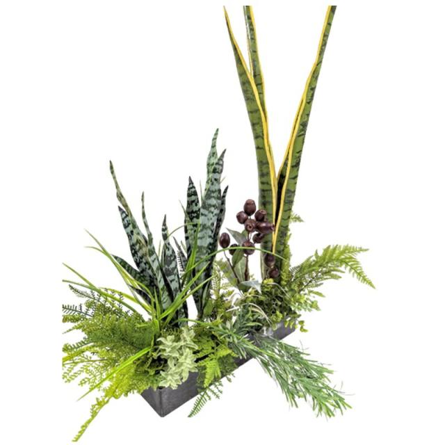 ● サンスペリア ミックス グリーンアレンジ (fgk-8) 造花 人工 観葉植物 フェイクグリーン 送料無料 94287_1