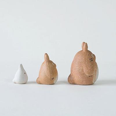 ○ ジブリ となりのトトロ 信楽焼 3点セット (totoro-01) 置物 飾り