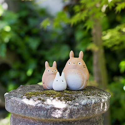 ○ ジブリ となりのトトロ 信楽焼 3点セット (totoro-01) 置物 飾り