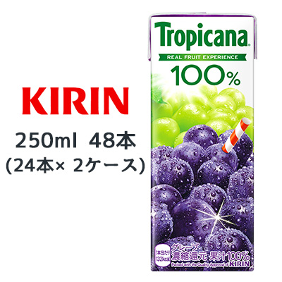 [取寄] キリン トロピカーナ 100% グレープ 250ml LLスリム 48本 (24本×2ケース) 紙パック Tropicana 送料無料 44521の通販は 5,120円