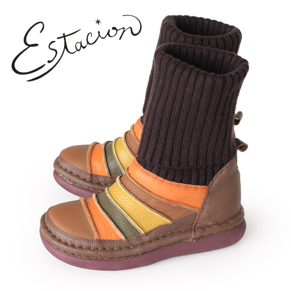 Bigsaleクーポン対象 エスタシオン ブーツ 靴 Estacion Tge268 Br Mt ニットブーツ レディース ショートブーツ ニット 厚底 ローの通販はau Pay マーケット Parade ワシントン靴店
